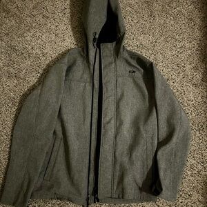 Men's Gray Hooded Performance Jacket